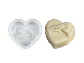 Molde silicona corazon con mano anillos 